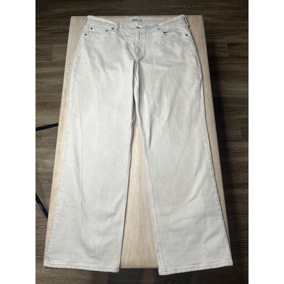 Abercrombie The Baggy Low Rise Curve Love in Chai Gray Tan Size 32 - Picture 2 of 9